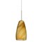 Besa Lighting Chrissy Cord Pendant, Honey, Satin Nickel Finish, 1x40W Candelabra 1BT-1509HN-SN - alternate 1